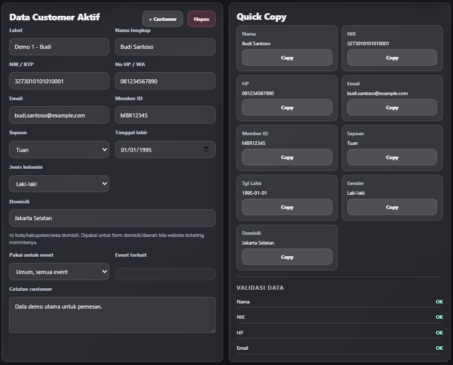 Data Customer Management & Quick Copy