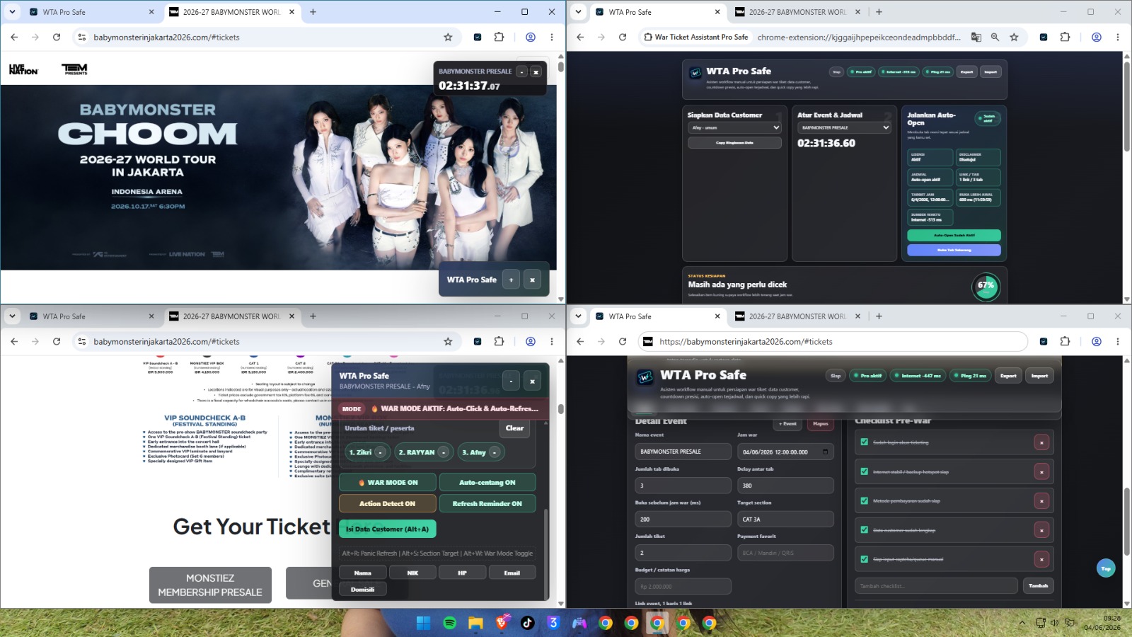 Penggunaan di Ticketing Website Real
